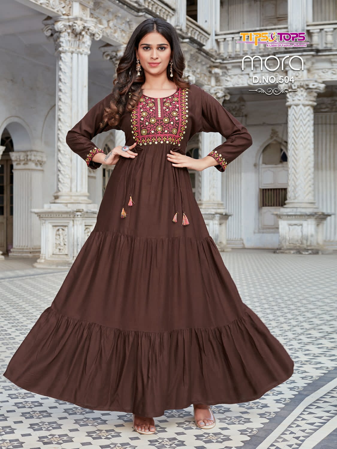 MORA Vol 5 New Designer Fancy Festive Wear Heavy Rayon Long Anarkali  Kurti Collection